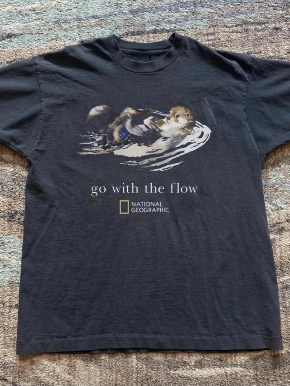 Brown - National Geographic Otter Go With The Flow Graphic T-Shirt Brown